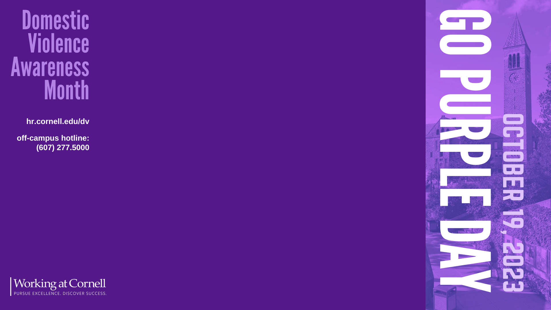 Cornell Takes A Stand Against Domestic Violence Working at Cornell